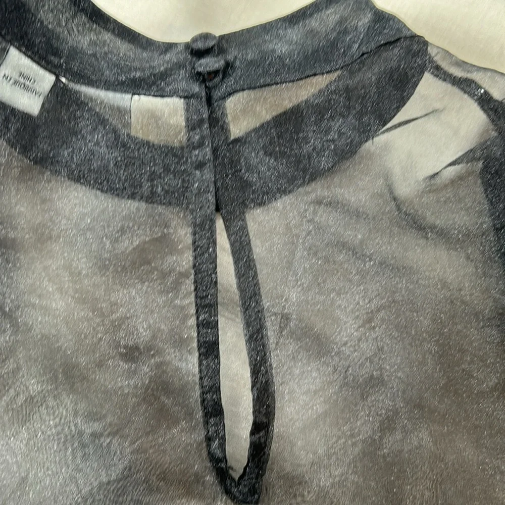 Joie Black Sheer Ruffle Sleeve Blouse - Picture 10 of 10
